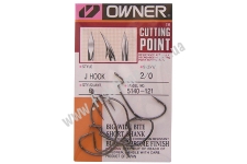   Owner J Hook Cutting Point 6  Black Chrome 5140-2/0
