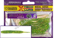 Пиявка SOTA Worm 70mm цвет:GR(уп-ка 8штук)